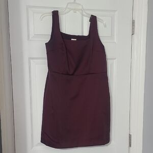 a new day Deep Wine Square Neck Mini Dress